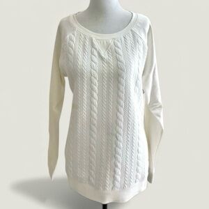 Dalia Women’s Cable Pattern Sweater Size XL Ivory